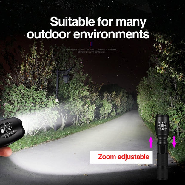 Outdoor LED Rechargeable Zoom Mini Power Torch Flashlight