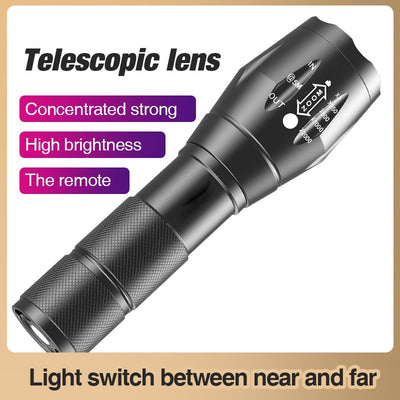 Outdoor LED Rechargeable Zoom Mini Power Torch Flashlight