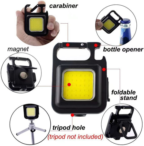 Multifunctional Mini Glare COB Keychain Light