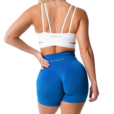 Pantalones cortos de lycra spandex sin costuras sólidos 